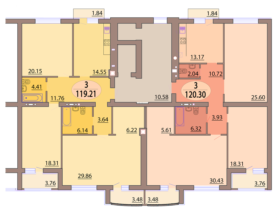 Четыре квартиры на этаже