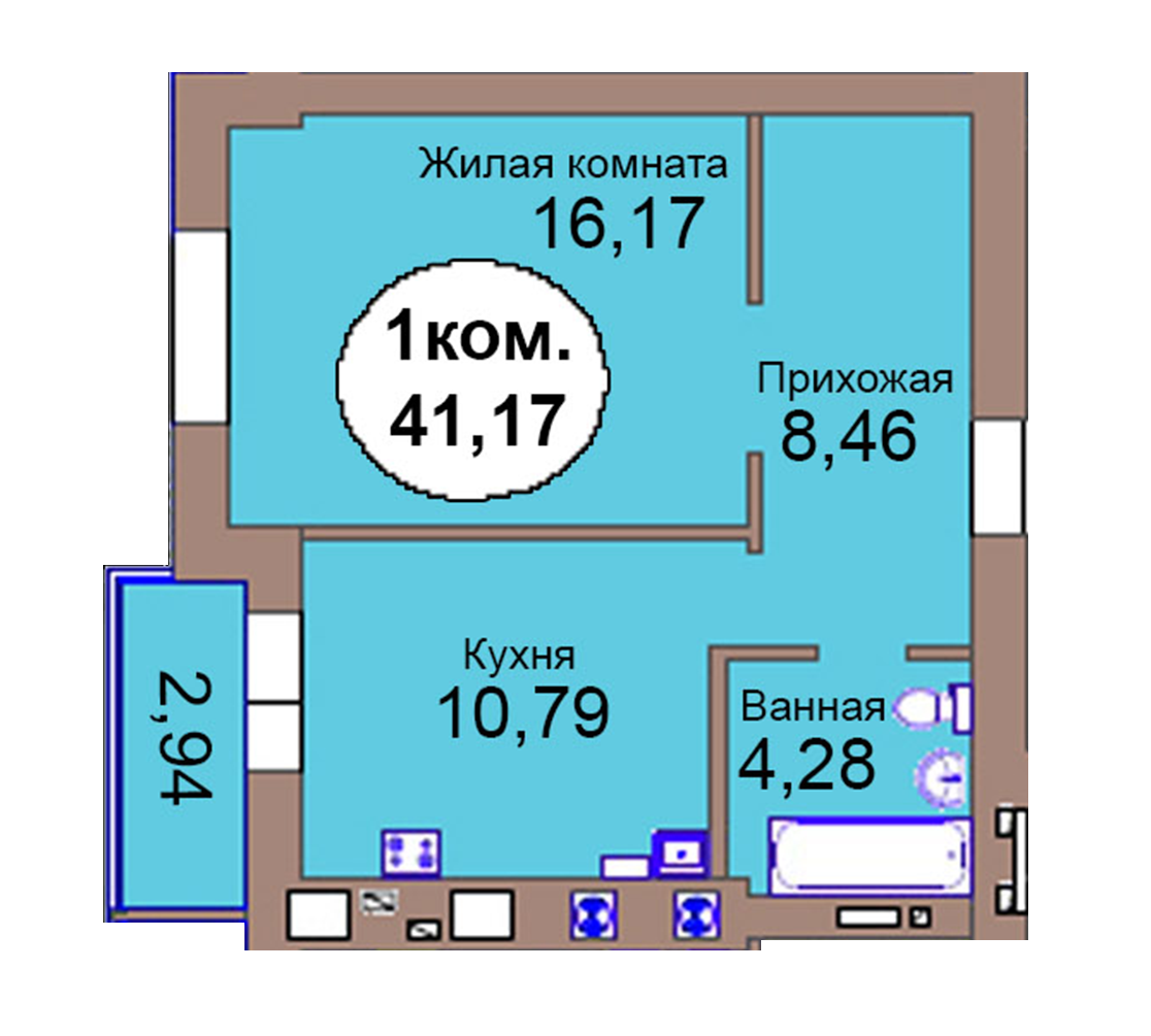 1-комн. кв. по пер. Калининградский, 4  кв. 100 в Калининграде